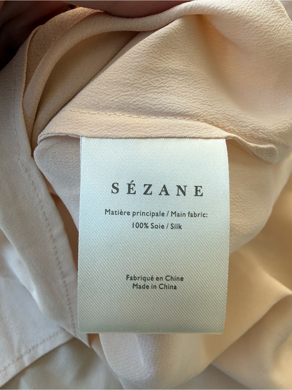 Sezane 100% Silk Ruffle Button Down Blouse Light Pink sz 36 - Picture 6 of 7
